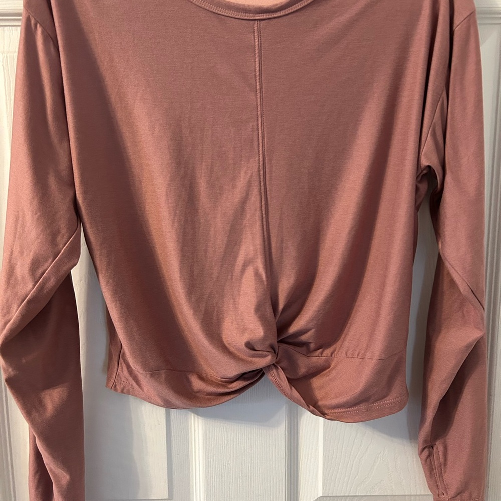 Old Navy Mauve Long Sleeve Twist Top